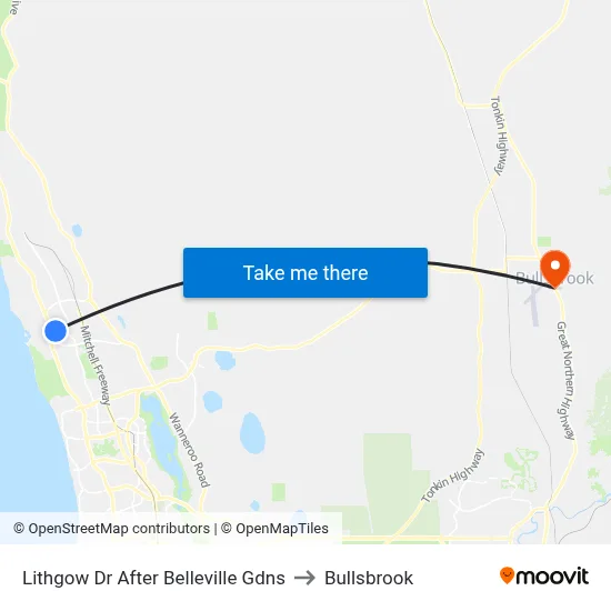 Lithgow Dr After Belleville Gdns to Bullsbrook map