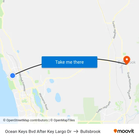 Ocean Keys Bvd After Key Largo Dr to Bullsbrook map
