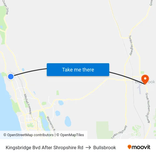 Kingsbridge Bvd After Shropshire Rd to Bullsbrook map
