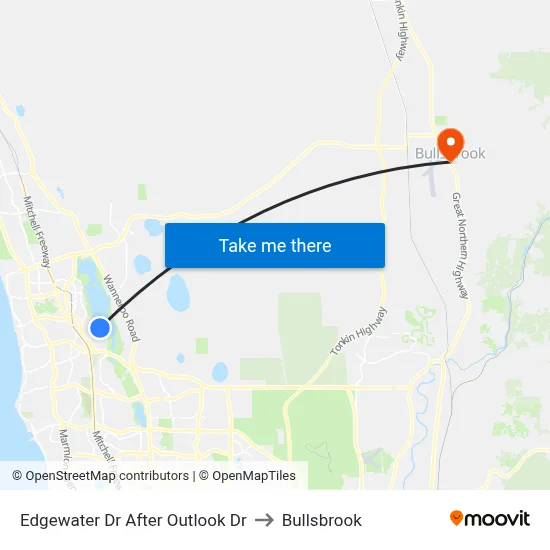 Edgewater Dr After Outlook Dr to Bullsbrook map