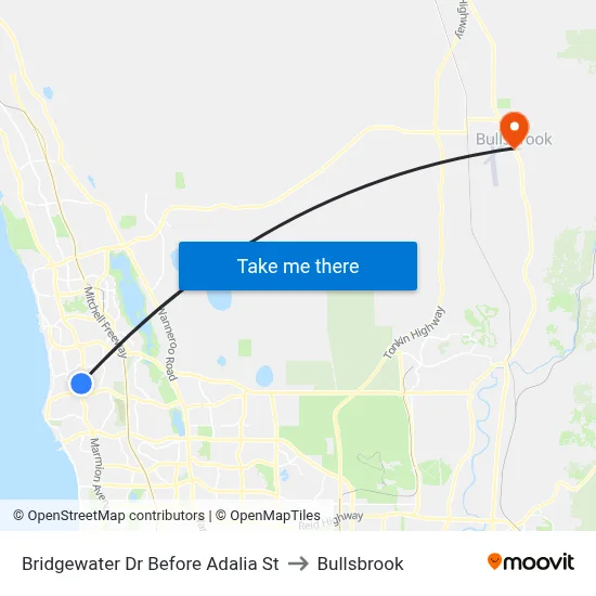 Bridgewater Dr Before Adalia St to Bullsbrook map