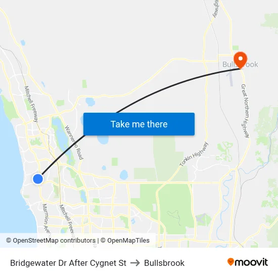 Bridgewater Dr After Cygnet St to Bullsbrook map