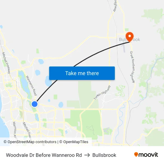Woodvale Dr Before Wanneroo Rd to Bullsbrook map