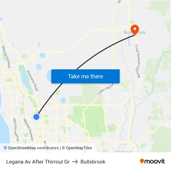 Legana Av After Thirroul Gr to Bullsbrook map