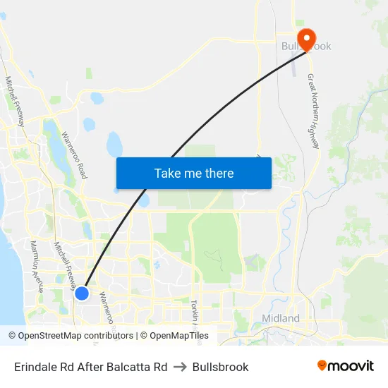 Erindale Rd After Balcatta Rd to Bullsbrook map