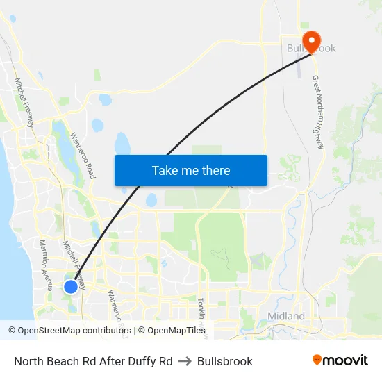 North Beach Rd After Duffy Rd to Bullsbrook map