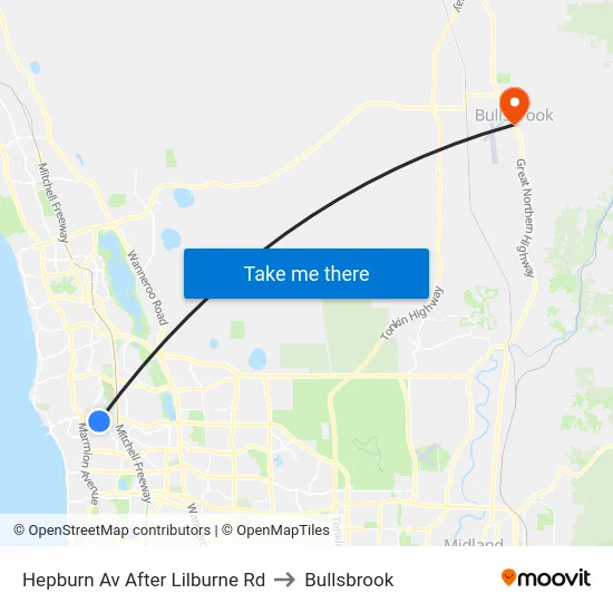 Hepburn Av After Lilburne Rd to Bullsbrook map