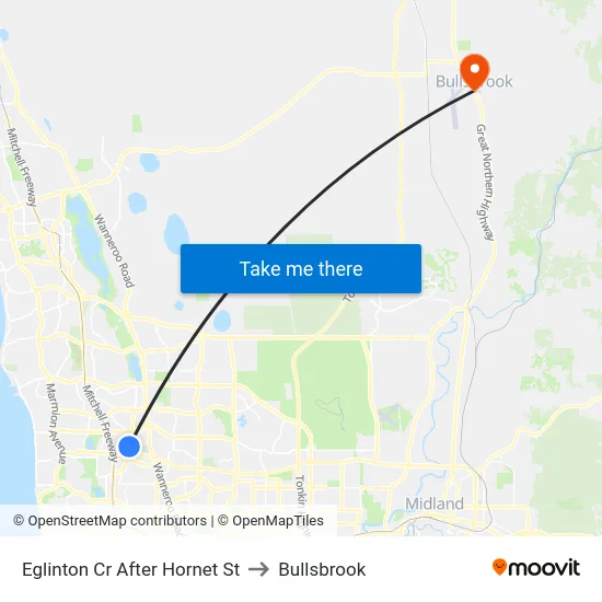 Eglinton Cr After Hornet St to Bullsbrook map