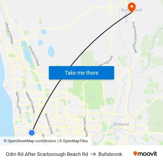 Odin Rd After Scarborough Beach Rd to Bullsbrook map