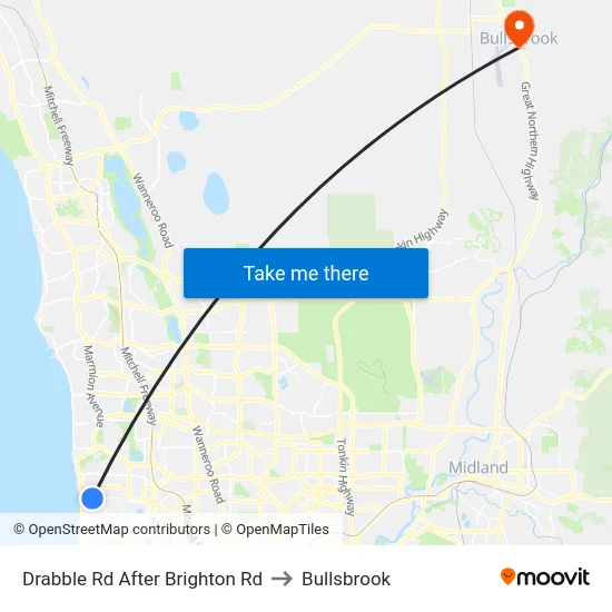 Drabble Rd After Brighton Rd to Bullsbrook map