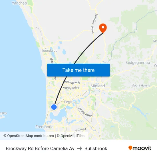Brockway Rd Before Camelia Av to Bullsbrook map