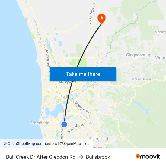 Bull Creek Dr After Gleddon Rd to Bullsbrook map