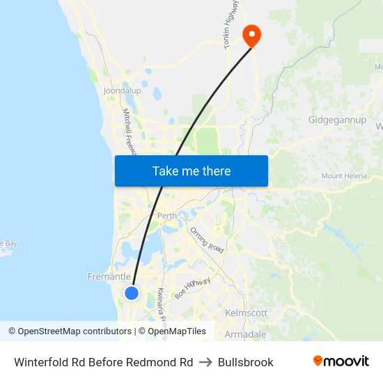 Winterfold Rd Before Redmond Rd to Bullsbrook map