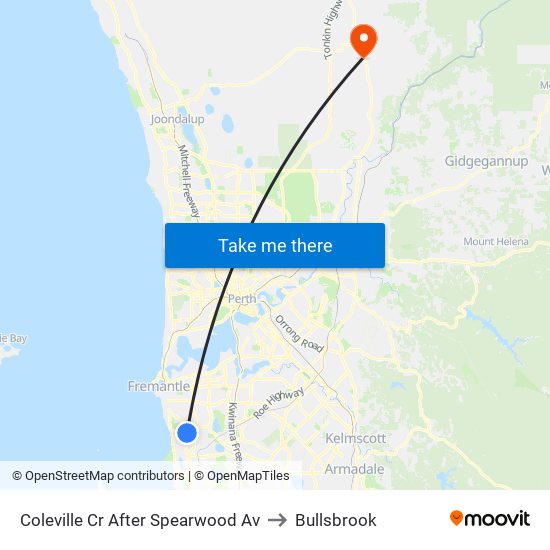 Coleville Cr After Spearwood Av to Bullsbrook map