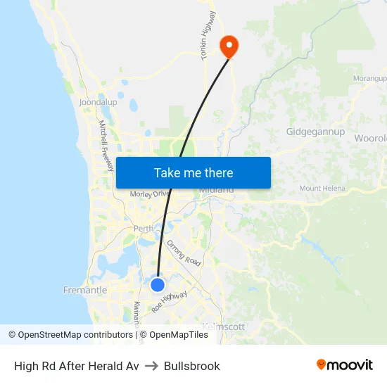 High Rd After Herald Av to Bullsbrook map