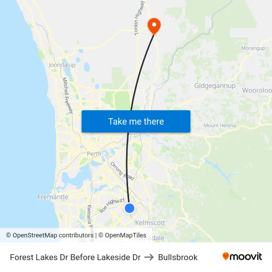 Forest Lakes Dr Before Lakeside Dr to Bullsbrook map