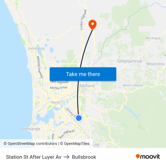 Station St After Luyer Av to Bullsbrook map