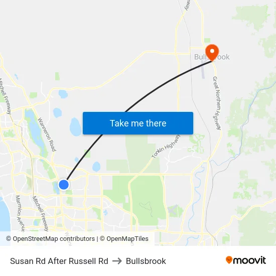 Susan Rd After Russell Rd to Bullsbrook map