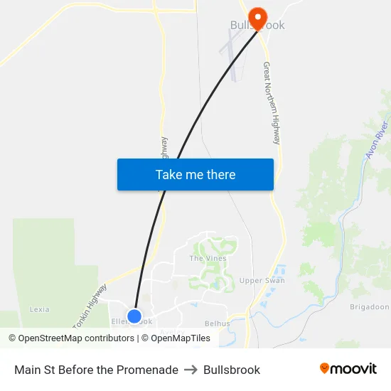 Main St Before the Promenade to Bullsbrook map