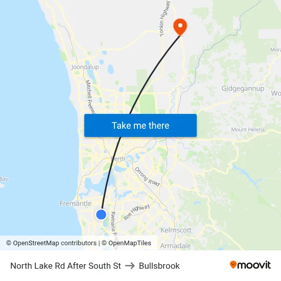 North Lake Rd After South St to Bullsbrook map
