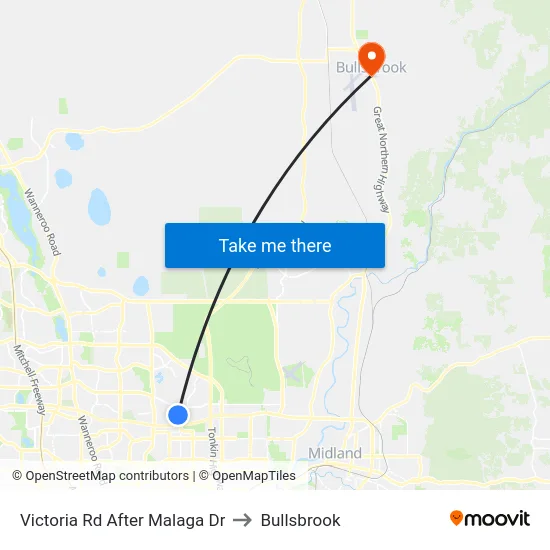 Victoria Rd After Malaga Dr to Bullsbrook map