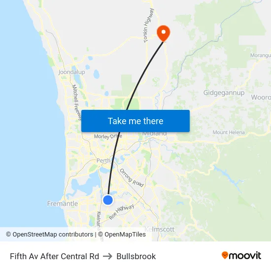 Fifth Av After Central Rd to Bullsbrook map
