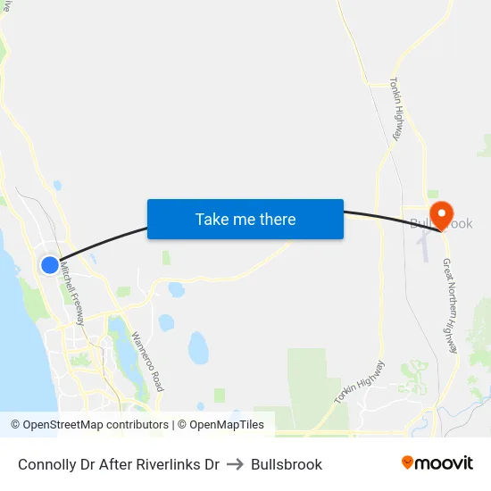 Connolly Dr After Riverlinks Dr to Bullsbrook map