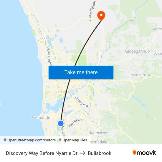 Discovery Way Before Nyarrie Dr to Bullsbrook map