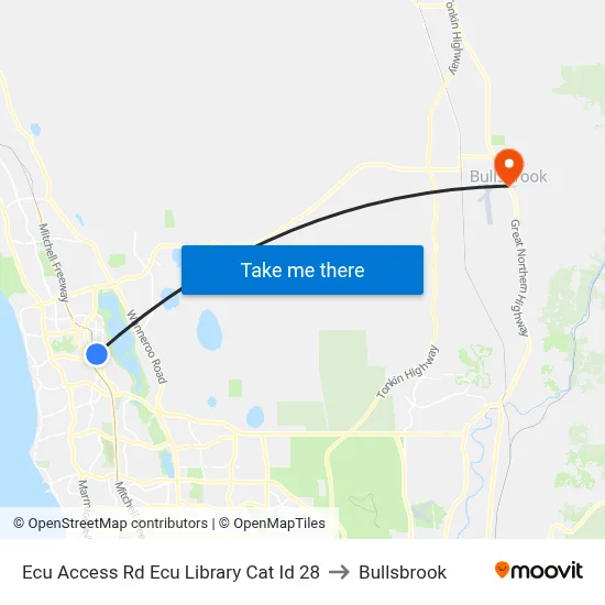 Ecu Access Rd Ecu Library Cat Id 28 to Bullsbrook map