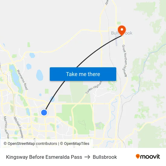 Kingsway   Before Esmeralda Pass to Bullsbrook map