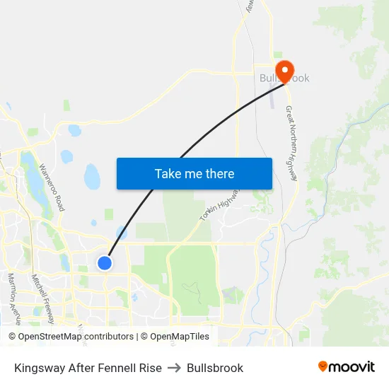 Kingsway   After Fennell Rise to Bullsbrook map