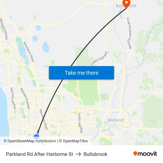 Parkland Rd After Harborne St to Bullsbrook map