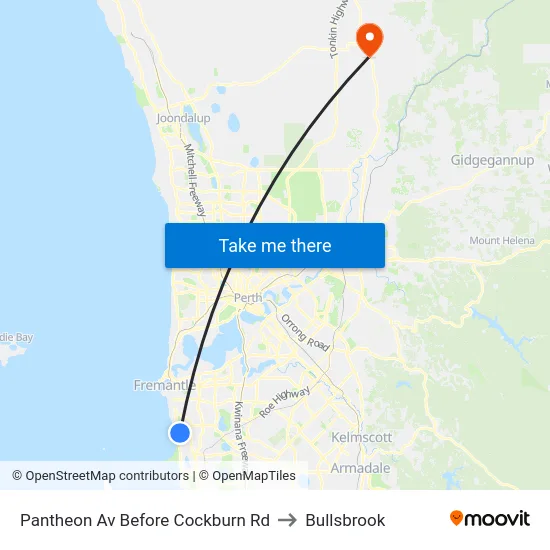 Pantheon Av Before Cockburn Rd to Bullsbrook map