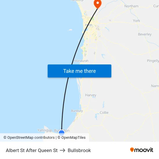 Albert St After Queen St to Bullsbrook map