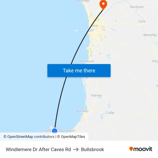 Windlemere Dr After Caves Rd to Bullsbrook map