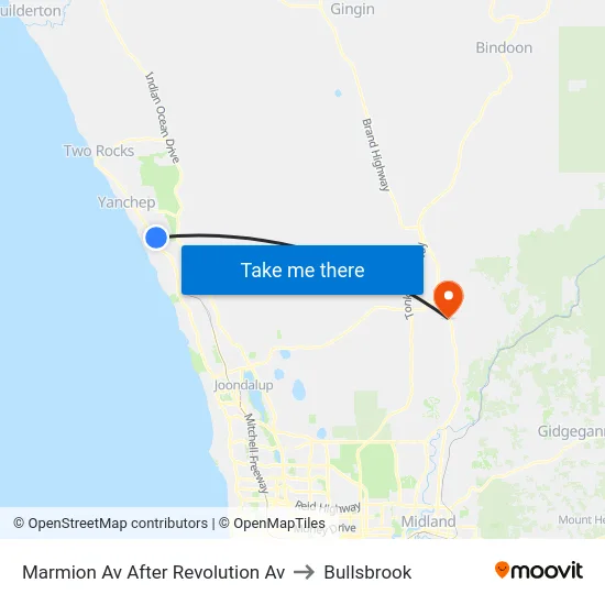 Marmion Av After Revolution Av to Bullsbrook map