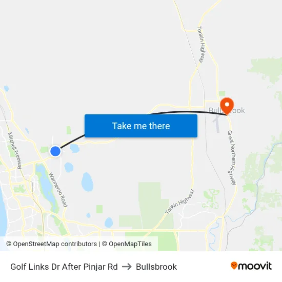 Golf Links Dr After Pinjar Rd to Bullsbrook map