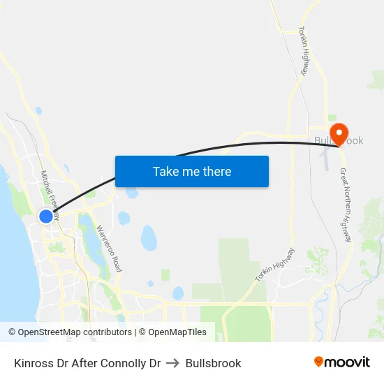 Kinross Dr After Connolly Dr to Bullsbrook map