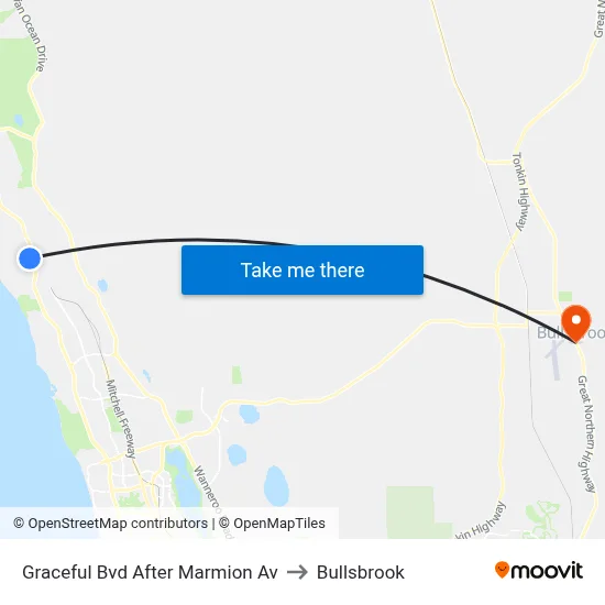 Graceful Bvd After Marmion Av to Bullsbrook map