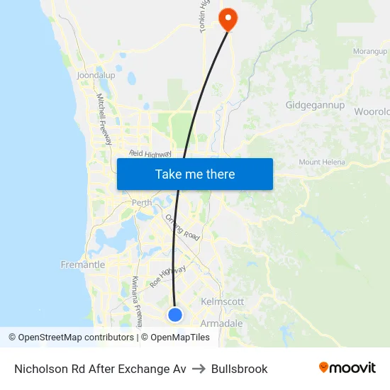 Nicholson Rd After Exchange Av to Bullsbrook map