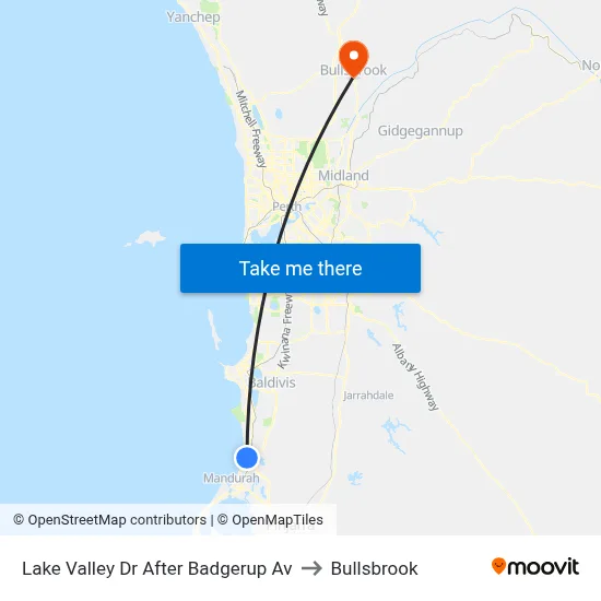 Lake Valley Dr After Badgerup Av to Bullsbrook map