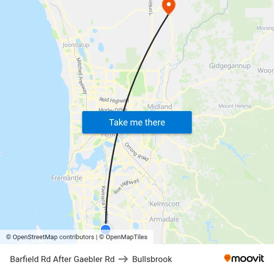 Barfield Rd After Gaebler Rd to Bullsbrook map