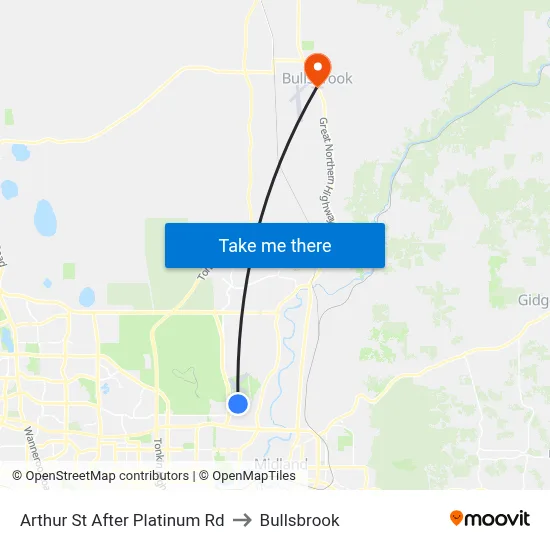 Arthur St After Platinum Rd to Bullsbrook map