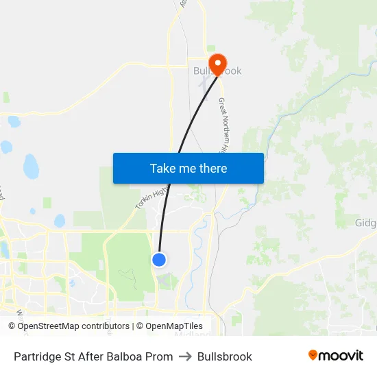 Partridge St After Balboa Prom to Bullsbrook map