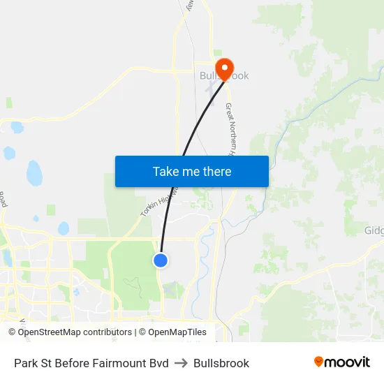 Park St Before Fairmount Bvd to Bullsbrook map