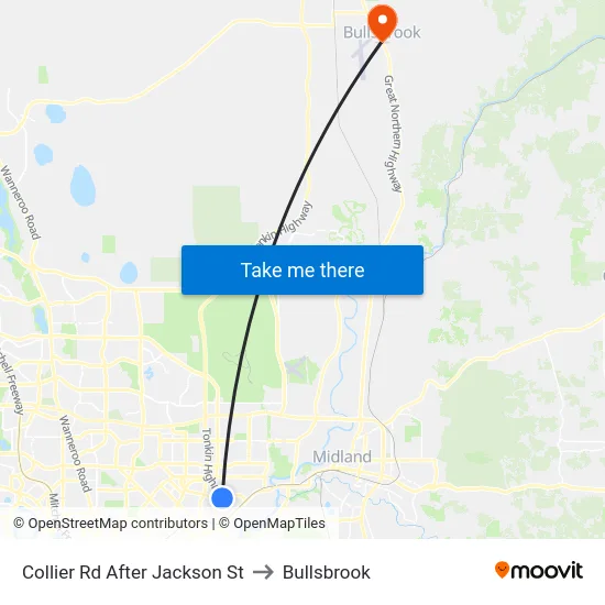 Collier Rd After Jackson St to Bullsbrook map