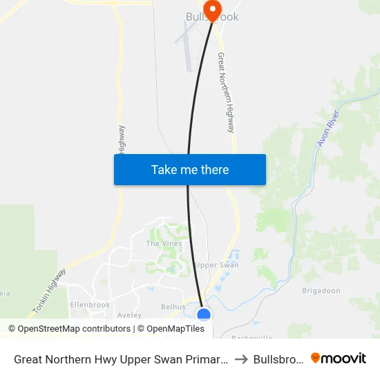 Great Northern Hwy Upper Swan Primary S1 to Bullsbrook map