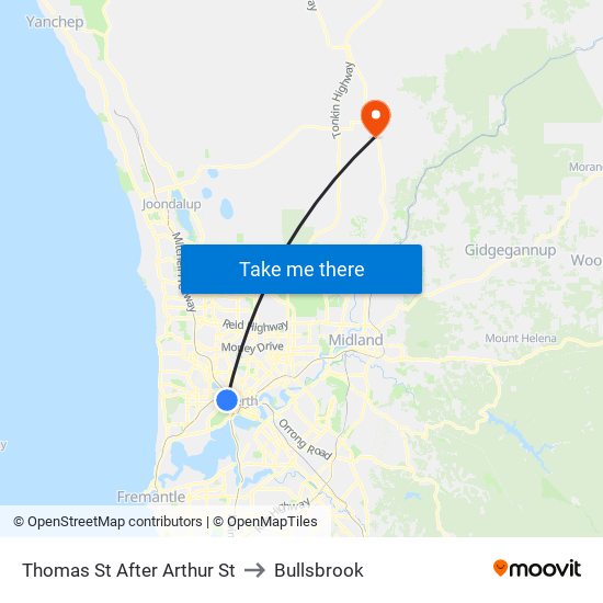 Thomas St After Arthur St to Bullsbrook map