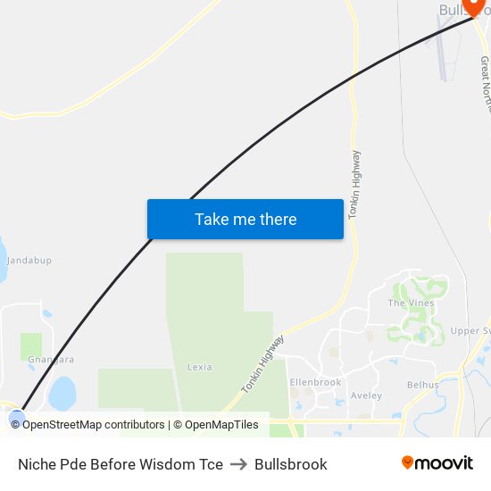 Niche Pde Before Wisdom Tce to Bullsbrook map