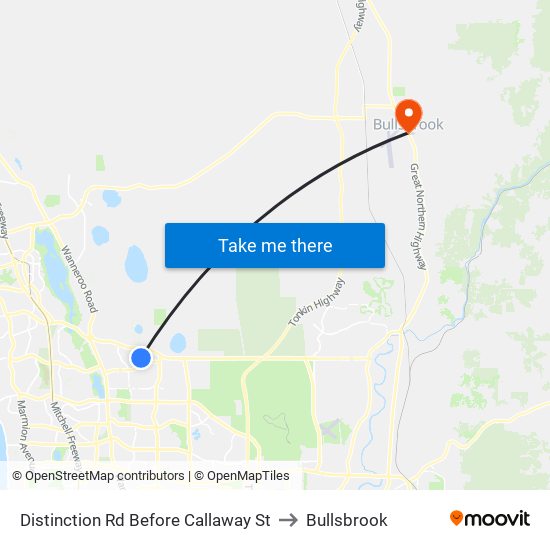 Distinction Rd Before Callaway St to Bullsbrook map